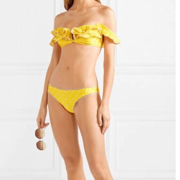 NWT Zimmermann Women's Lumino Polka Dot Ruffl Corset Bikini Set Size 1 $406 - Picture 1 of 6